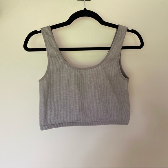 Ardene Grey Ribbed Crop Top - Picture 2 of 5